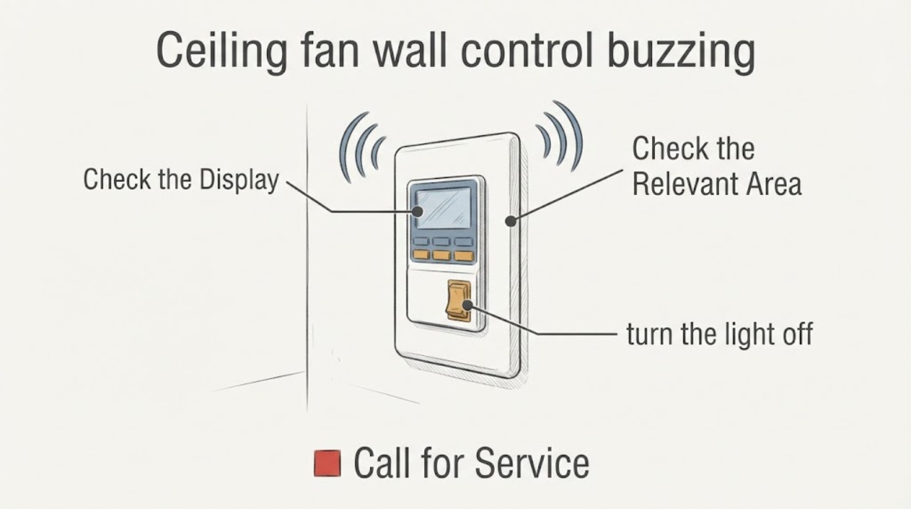 Ceiling fan wall control buzzing