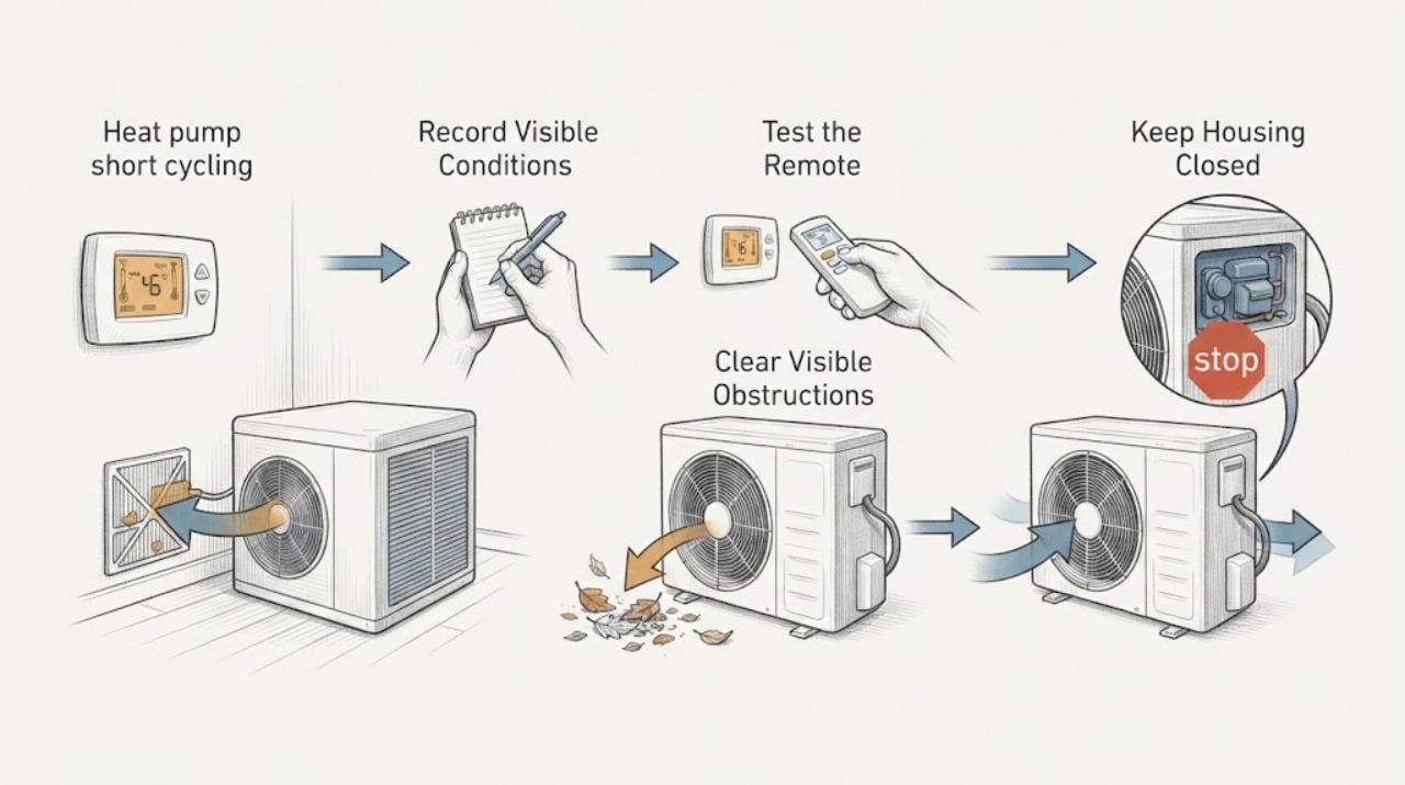 Heat pump short cycling