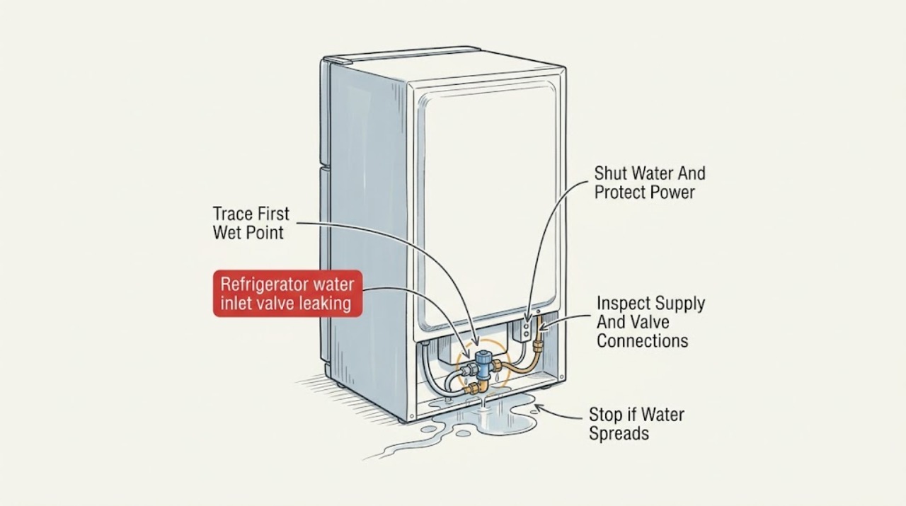 Refrigerator water inlet valve leaking