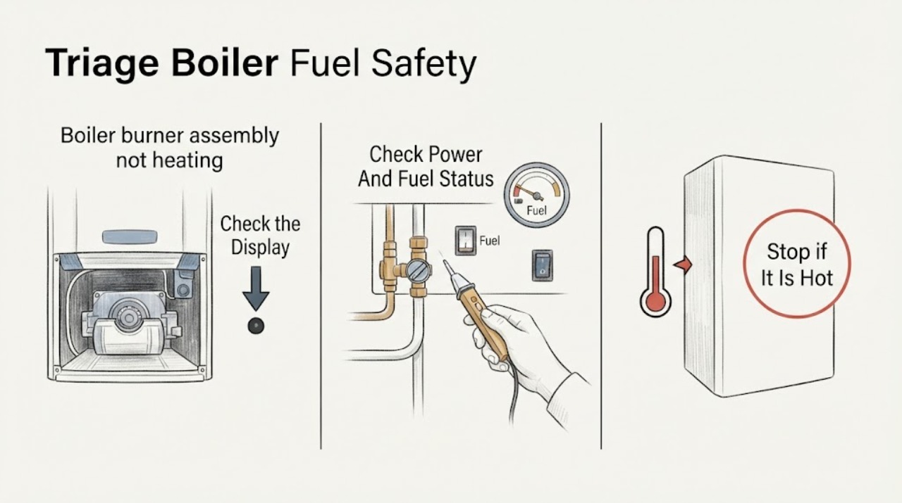 Boiler burner assembly not heating