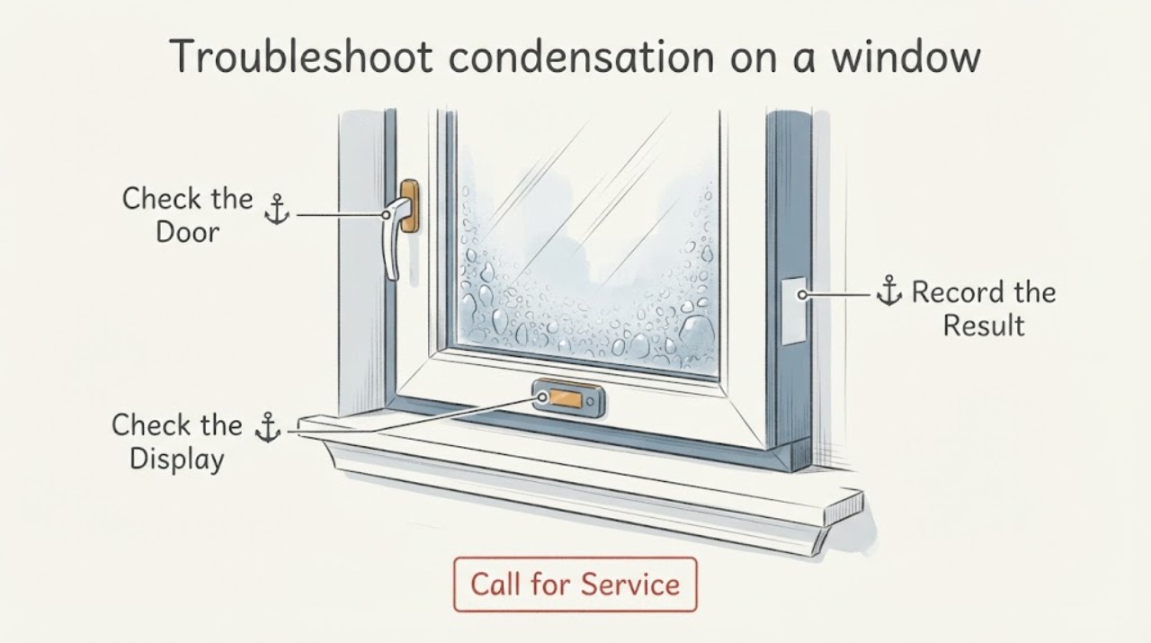 Troubleshoot condensation on a window