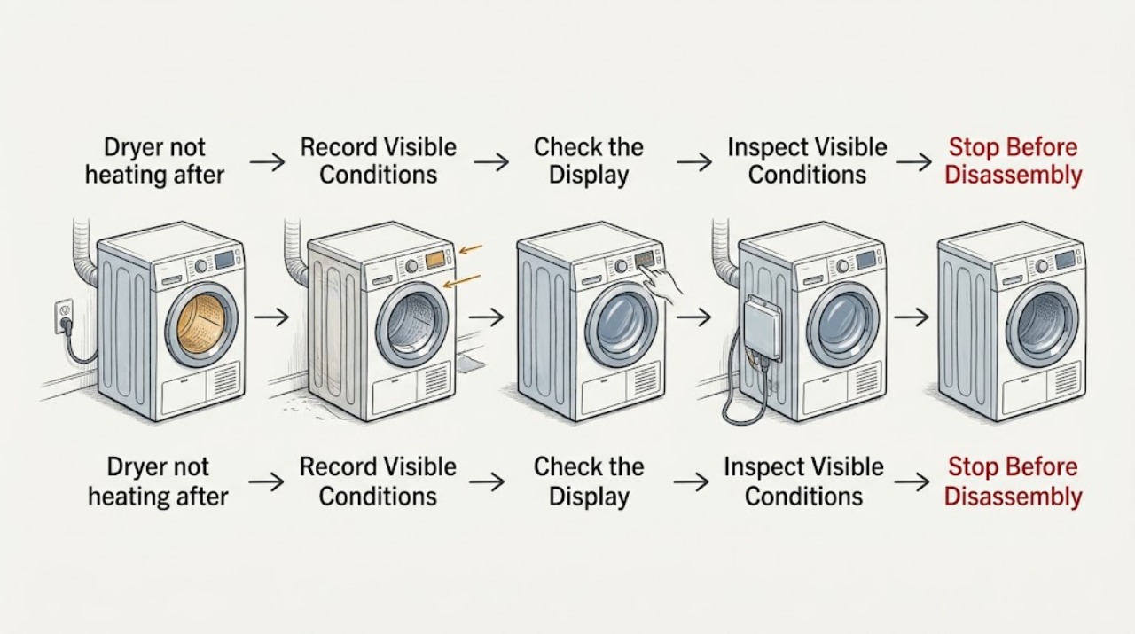 Dryer not heating after