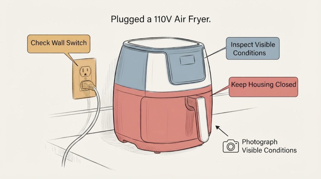 Plugged a 110V Air Fryer