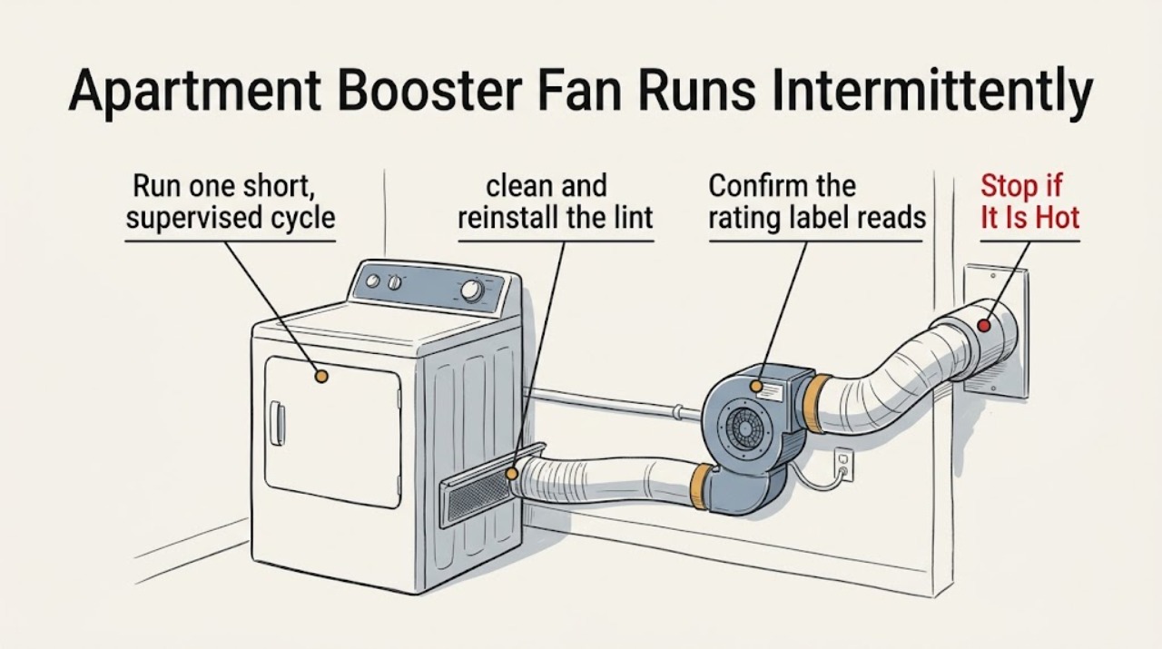 Apartment Booster Fan Runs Intermittently