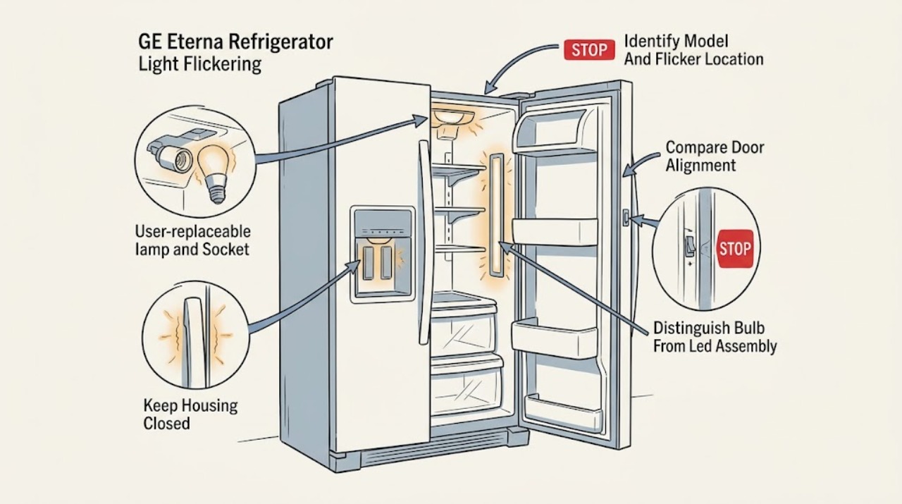 GE Eterna Refrigerator Light Flickering