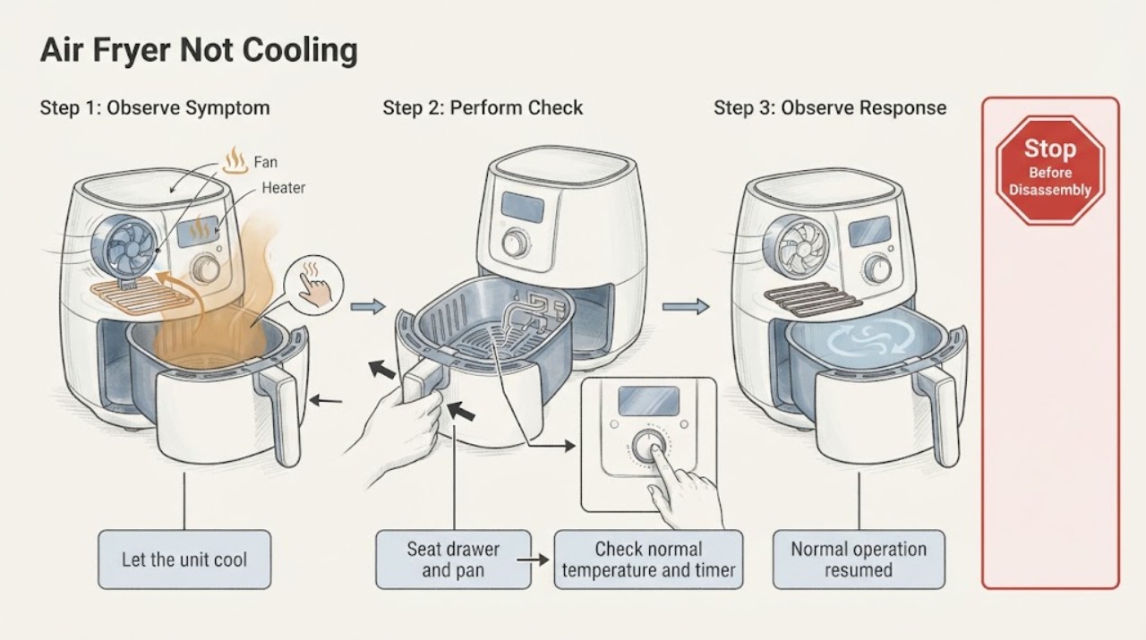 Air Fryer Not Cooling