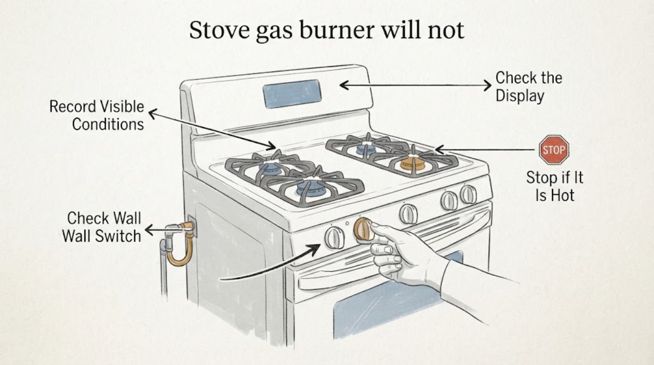 Stove gas burner will not