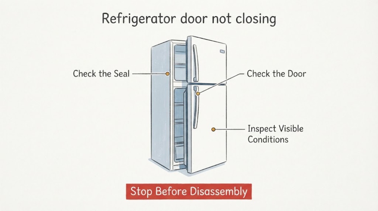 Refrigerator door not closing