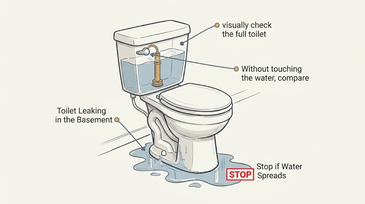 Toilet Leaking in the Basement