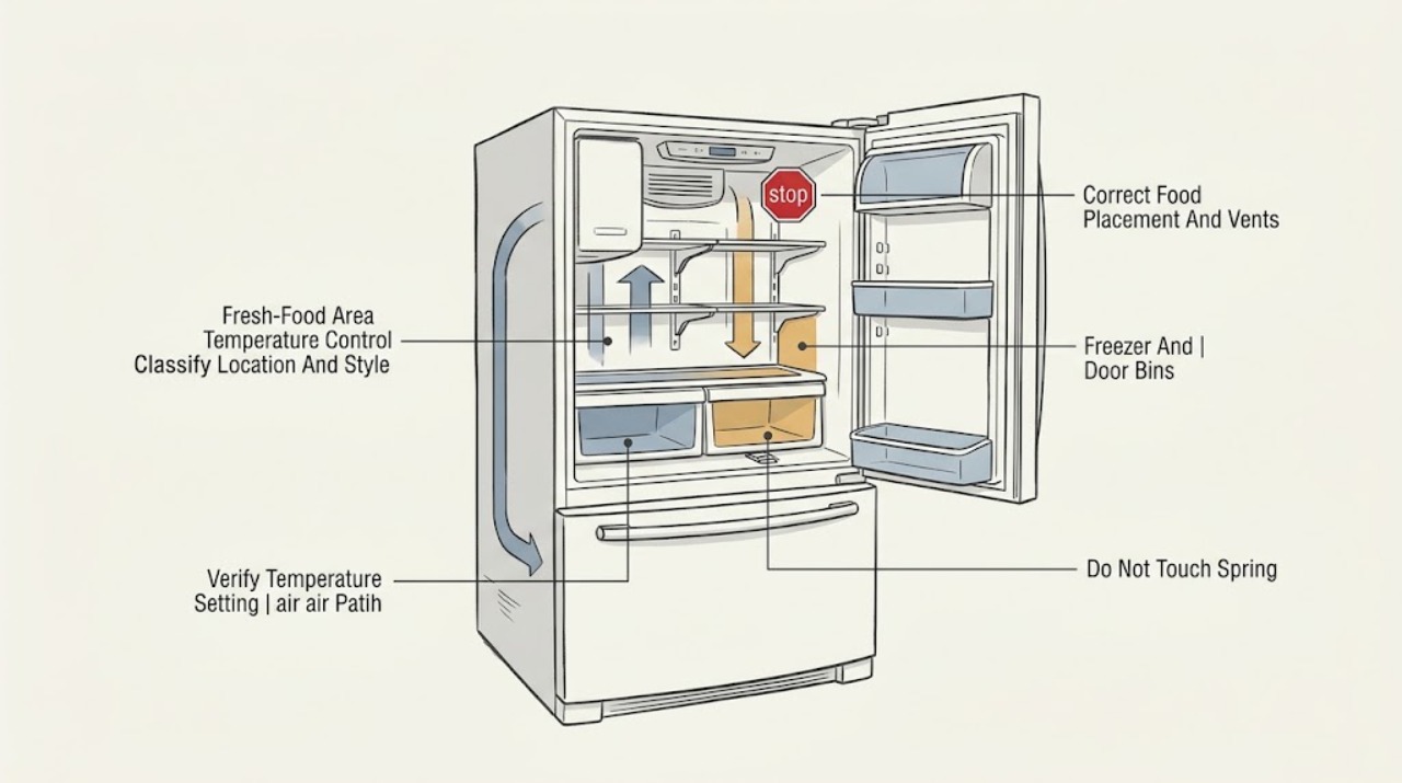 GE Profile Refrigerator Freezing Food
