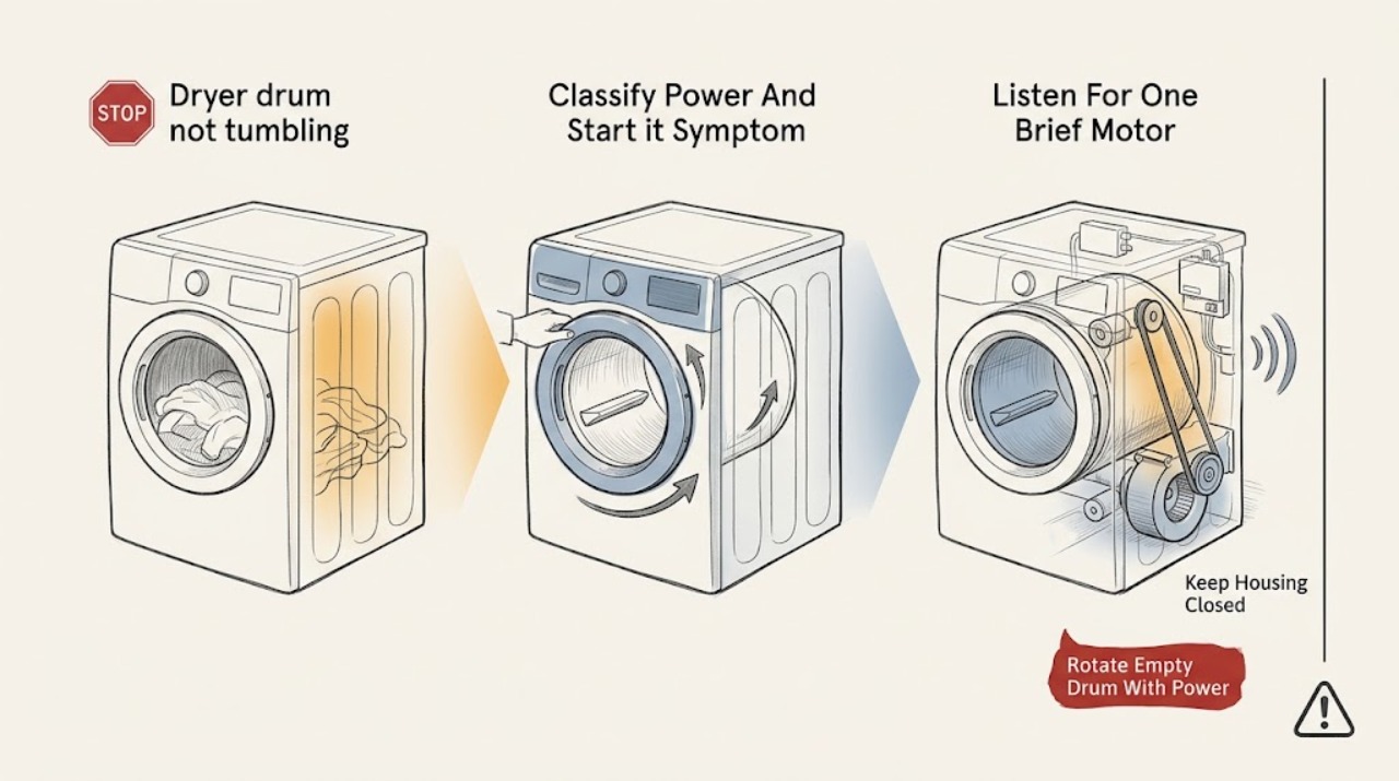Dryer drum not tumbling