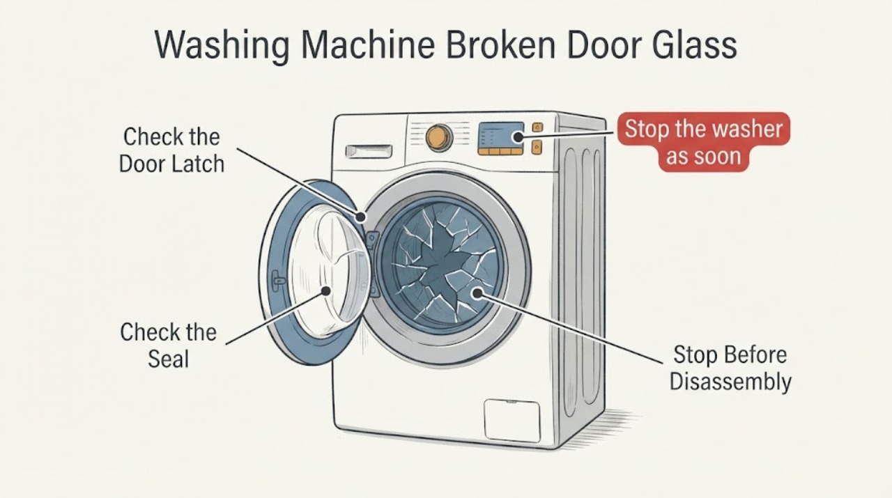 Washing Machine Broken Door Glass