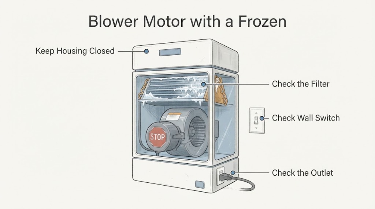 Blower Motor with a Frozen