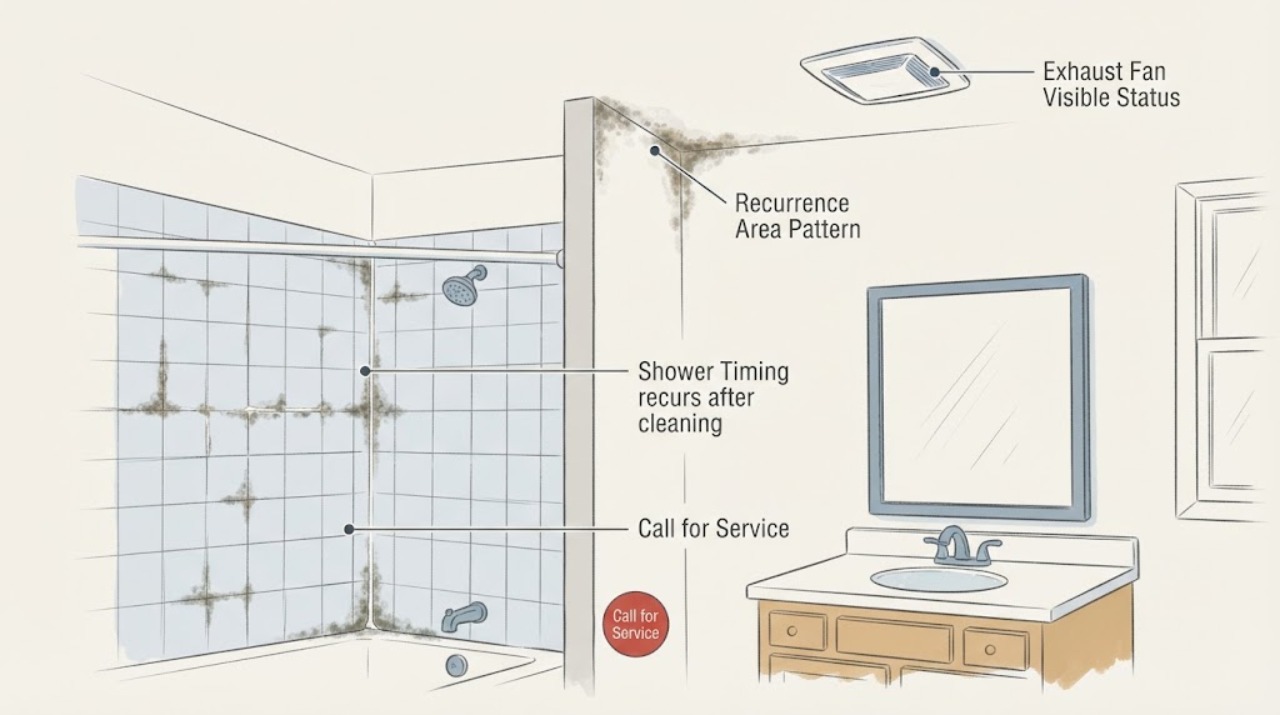 Bathroom mold recurs after cleaning