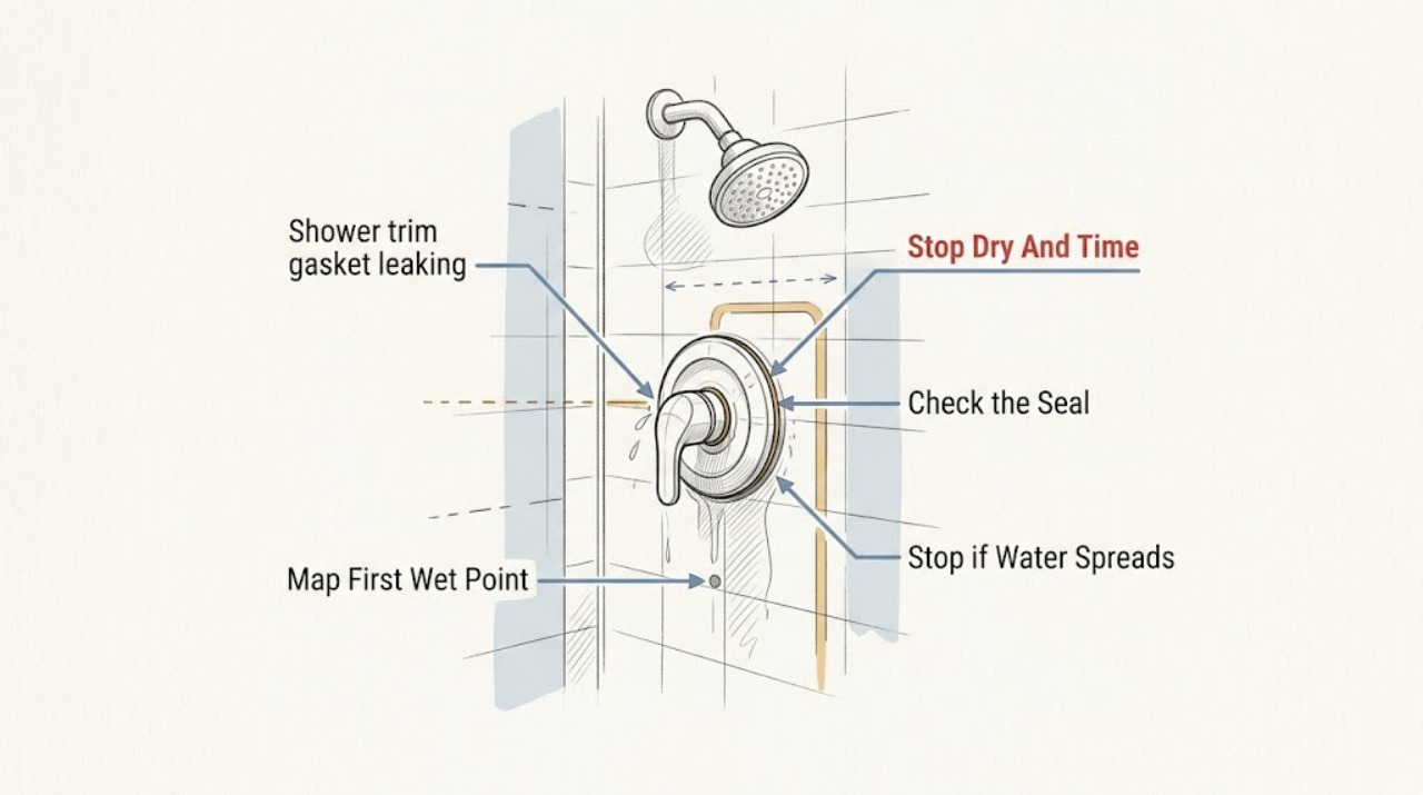 Shower trim gasket leaking
