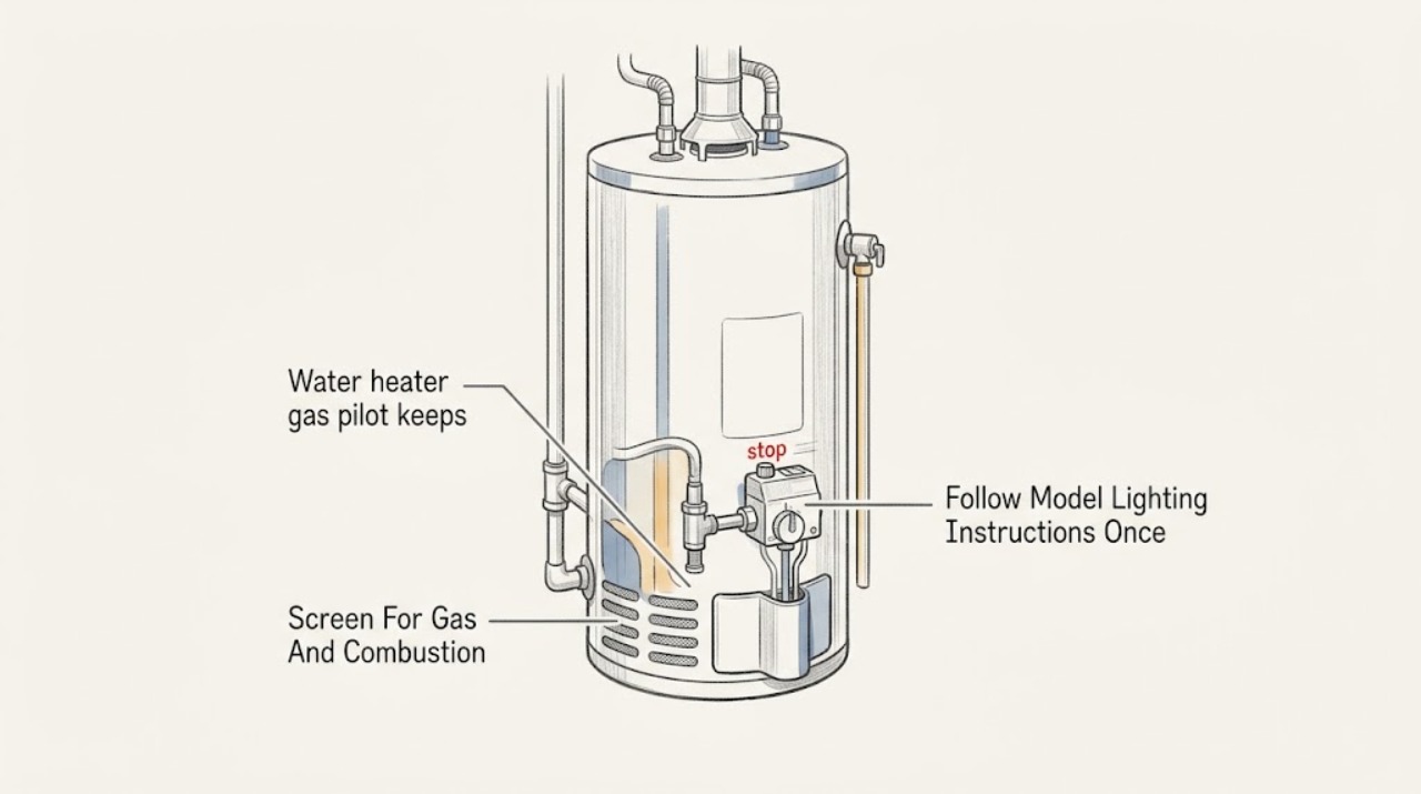 Water heater gas pilot keeps