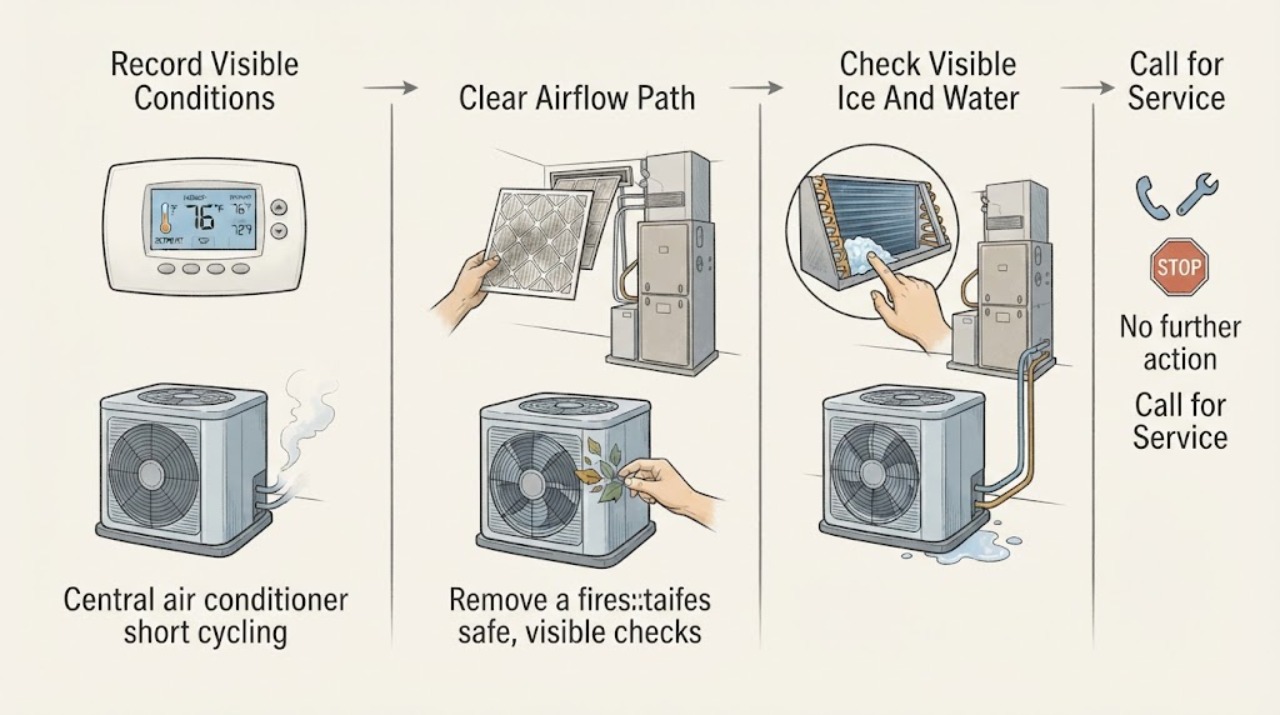 Central air conditioner short cycling