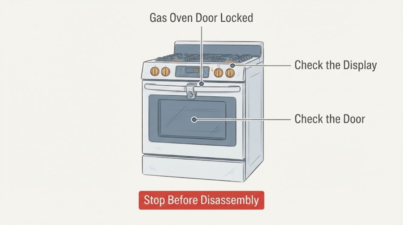 Gas Oven Door Locked