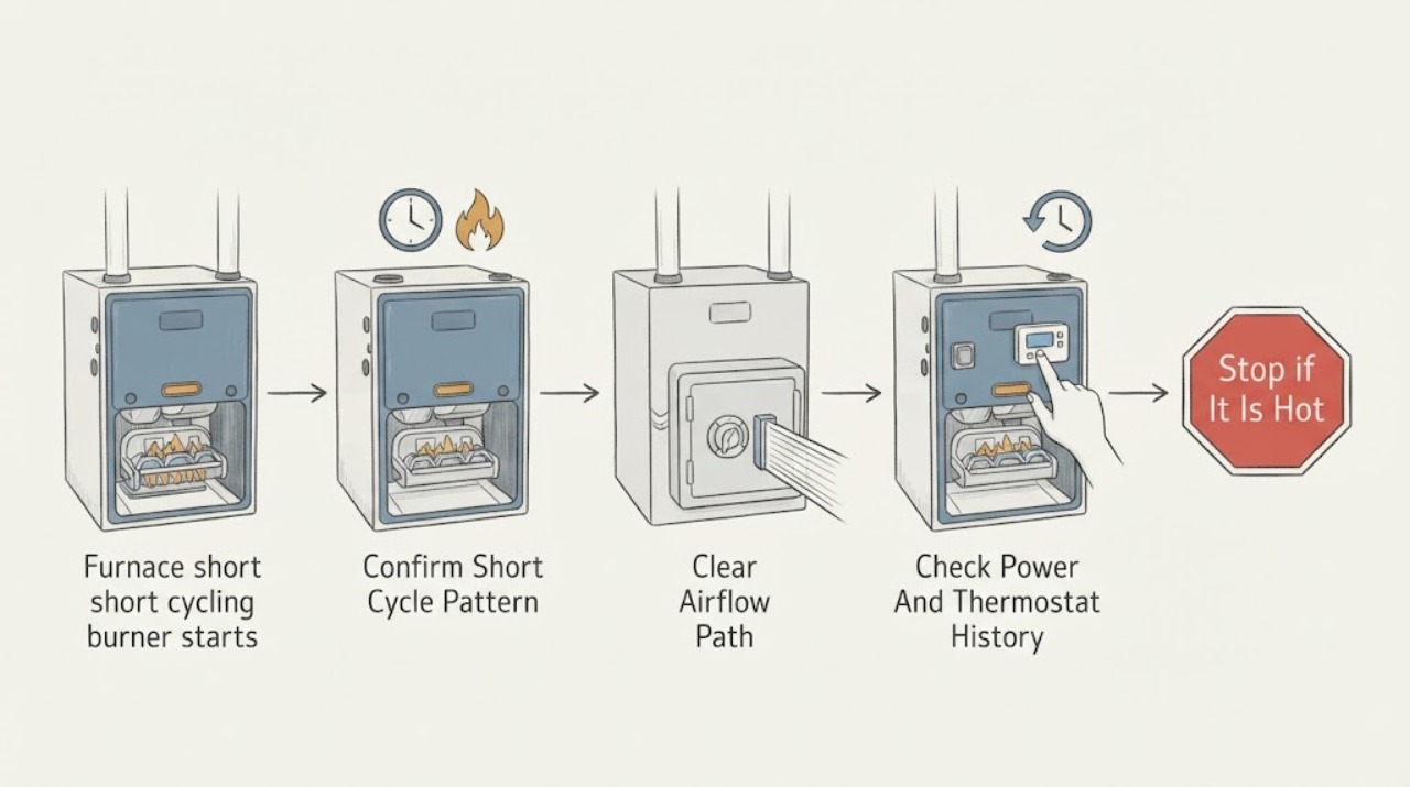 Furnace short cycling burner starts