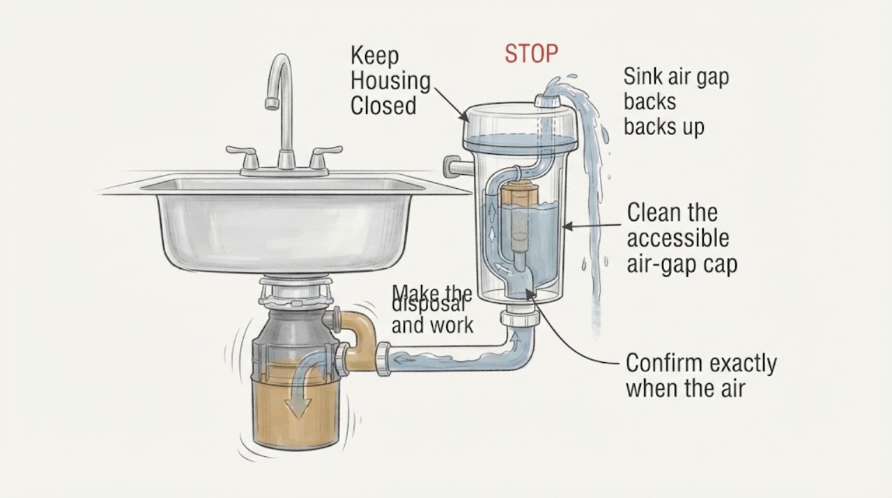 Sink air gap backs up