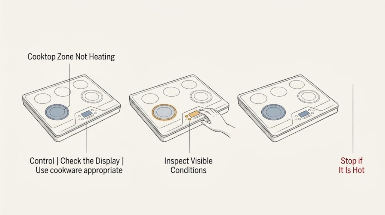 Cooktop Zone Not Heating, Control