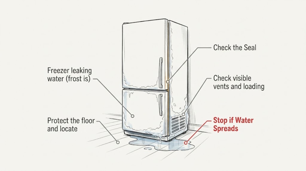 Freezer leaking water (frost is