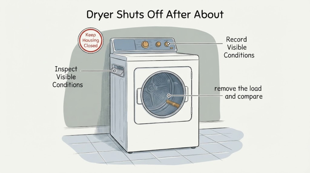Dryer Shuts Off After About