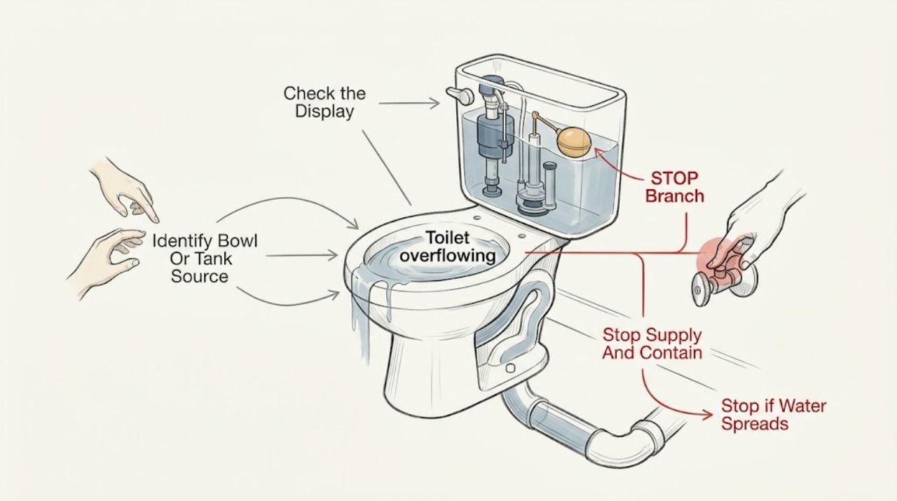 Toilet overflowing