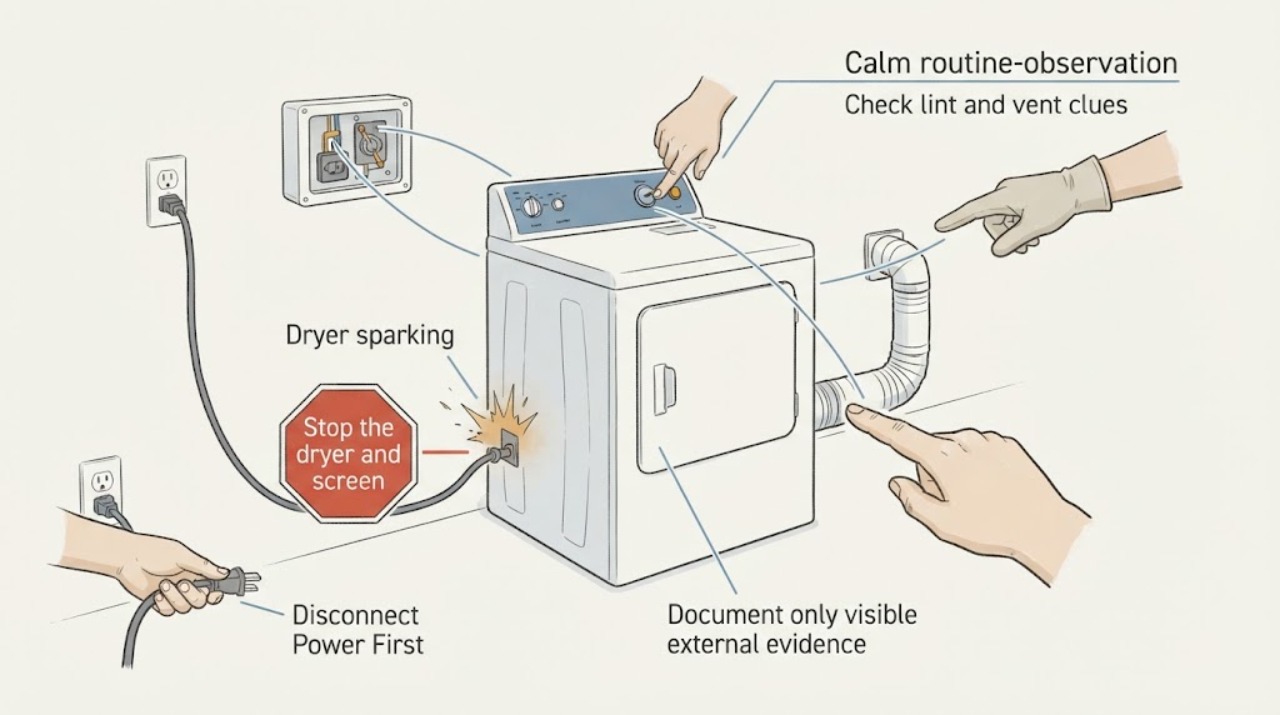 Dryer sparking