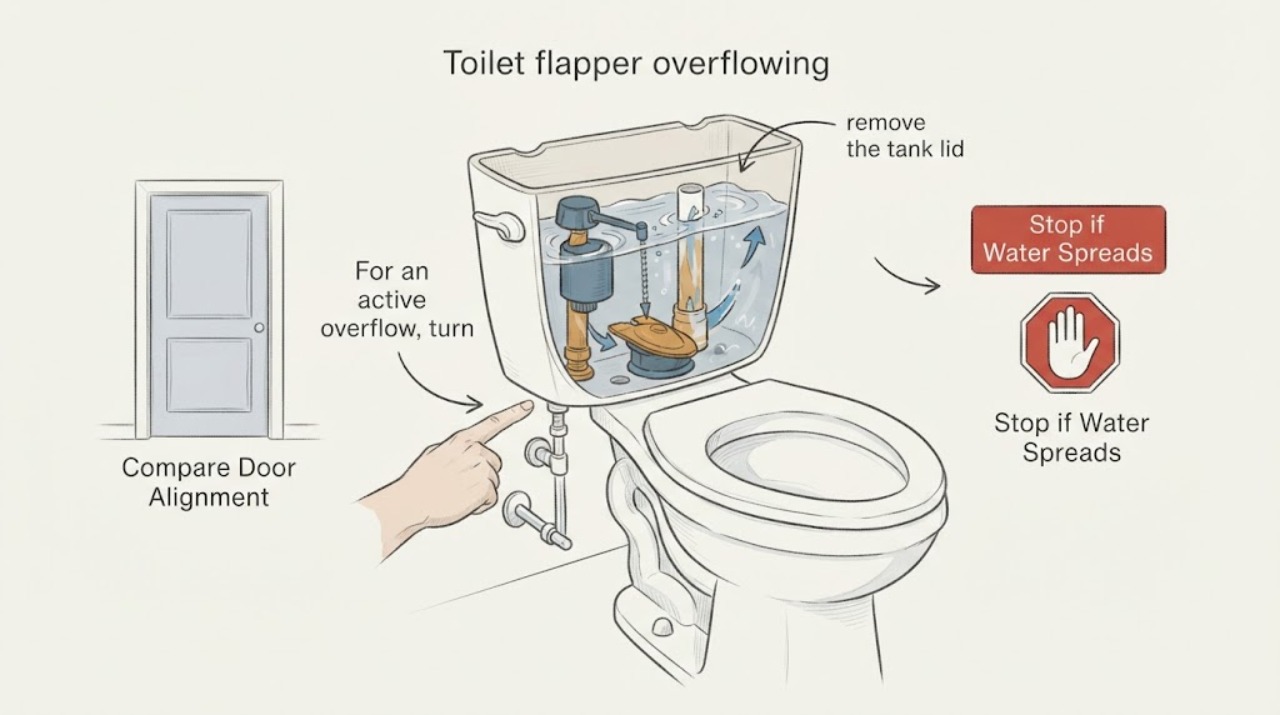 Toilet flapper overflowing