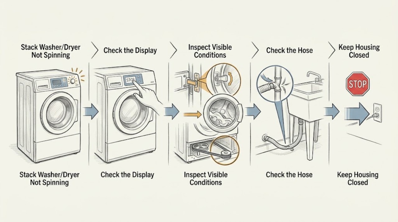Stack Washer/Dryer Not Spinning