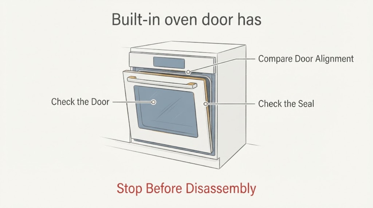 Built-in oven door has