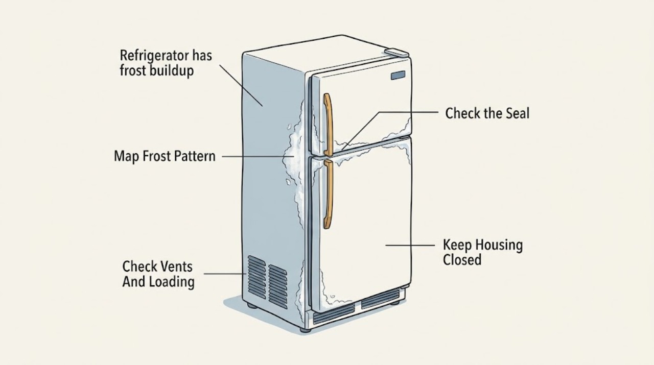 Refrigerator has frost buildup