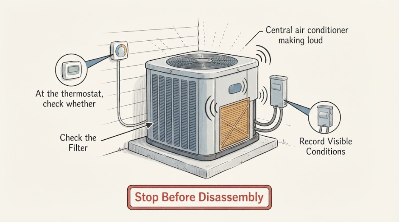 Central air conditioner making loud