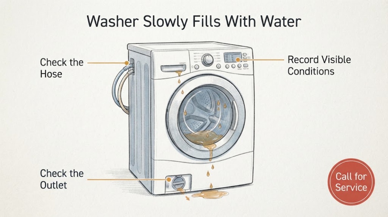 Washer Slowly Fills With Water