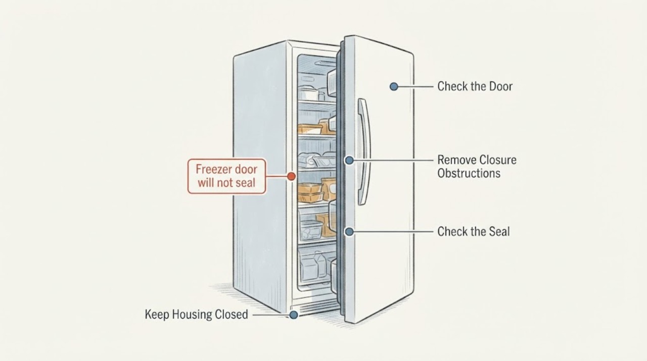 Freezer door will not seal