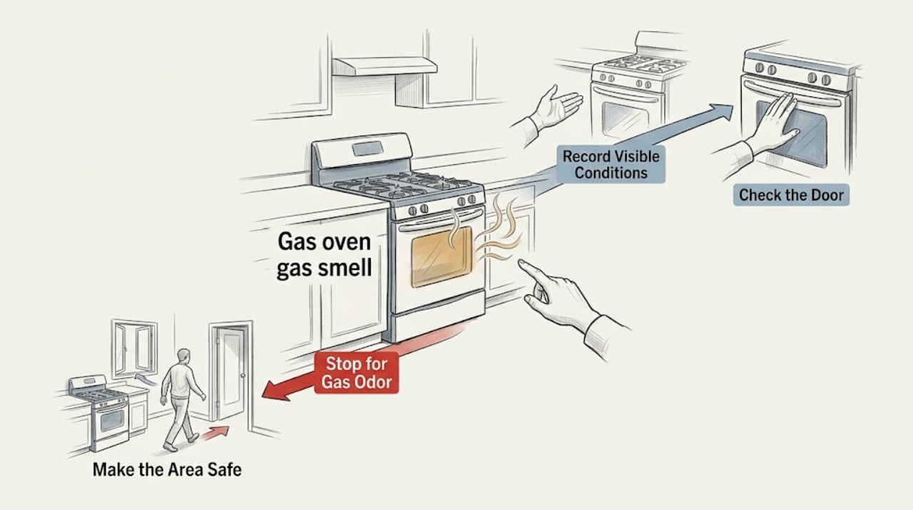 Gas oven gas smell