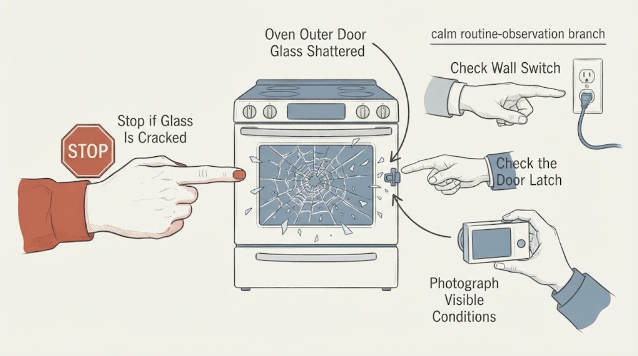 Oven Outer Door Glass Shattered