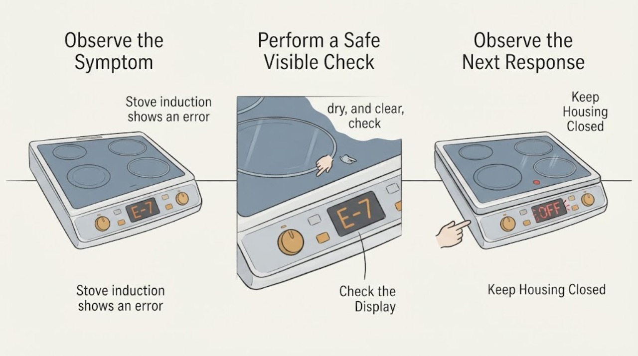 Stove induction shows an error