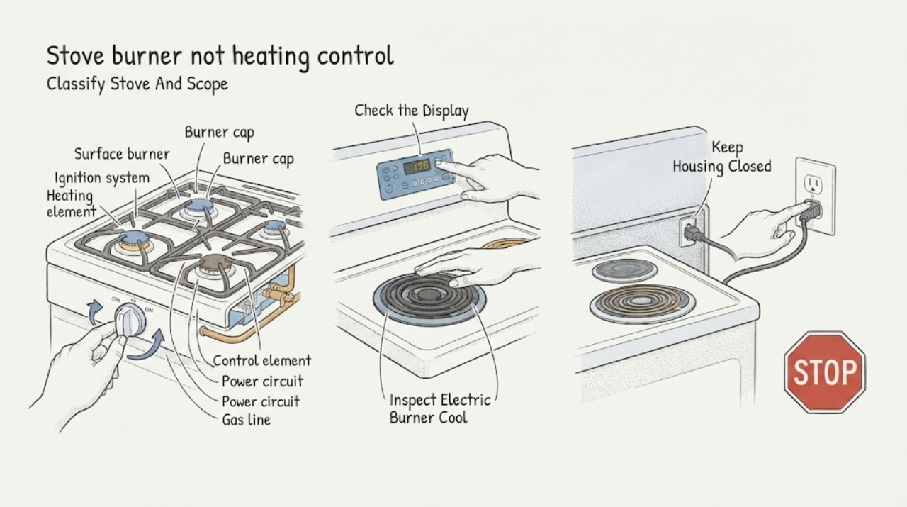 Stove burner not heating control