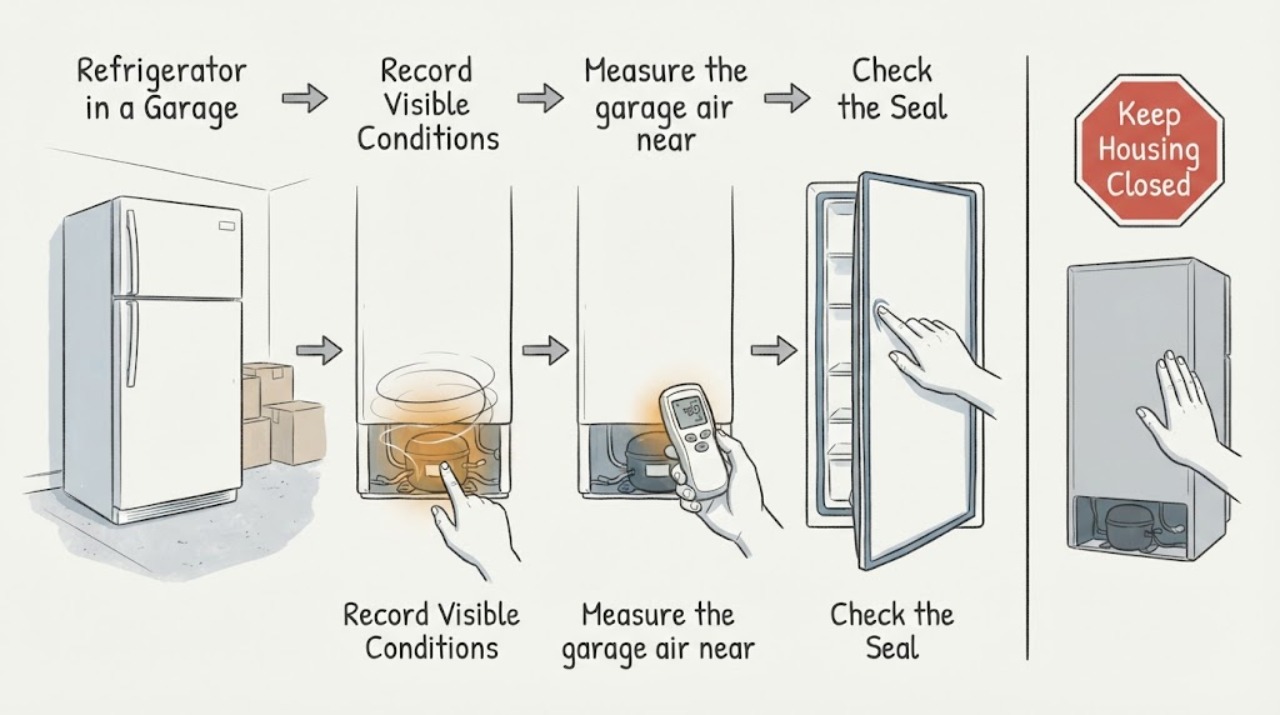 Refrigerator in a Garage