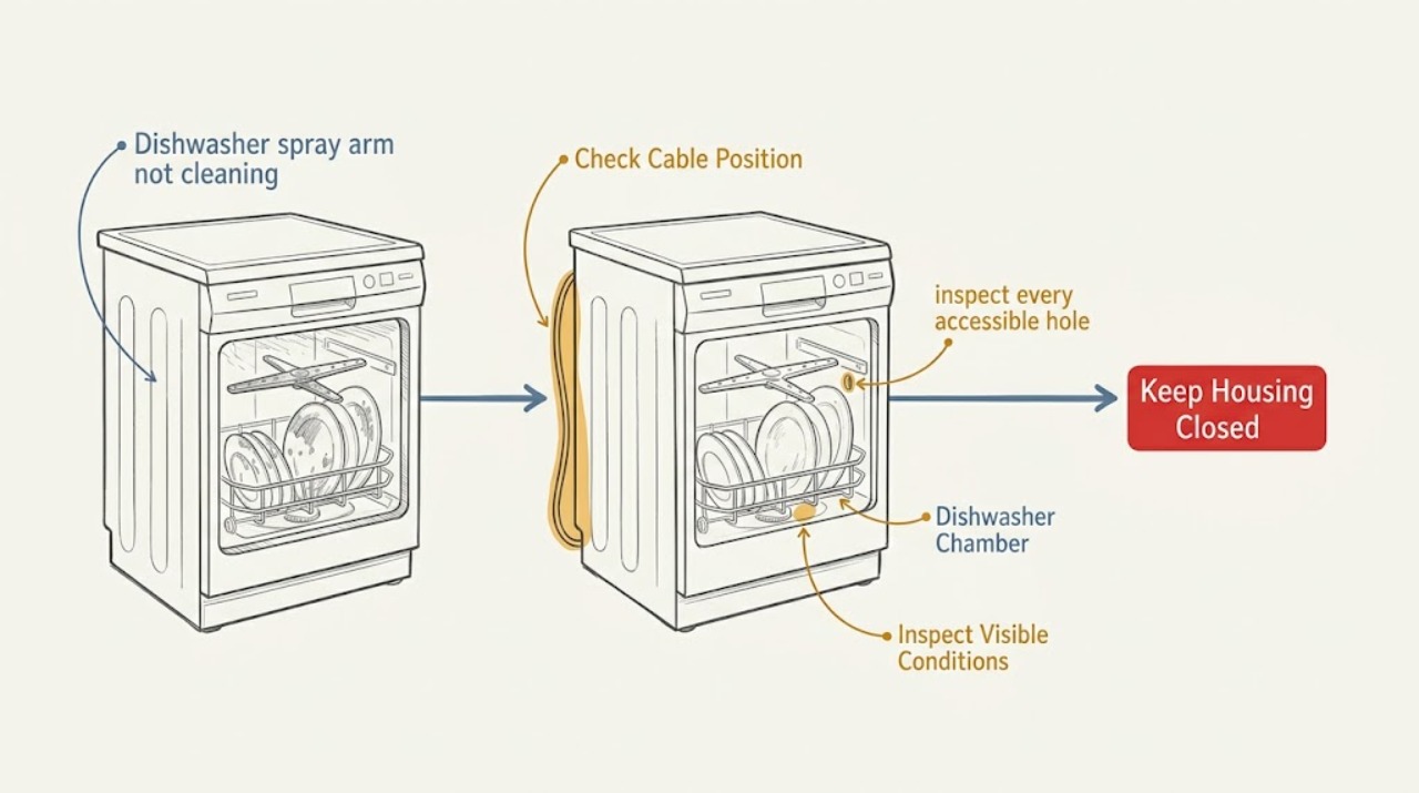 Dishwasher spray arm not cleaning