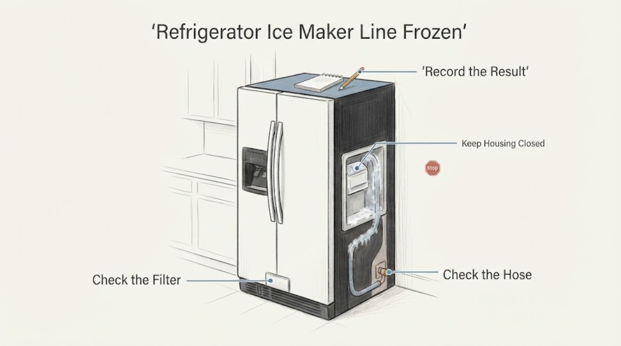 Refrigerator Ice Maker Line Frozen