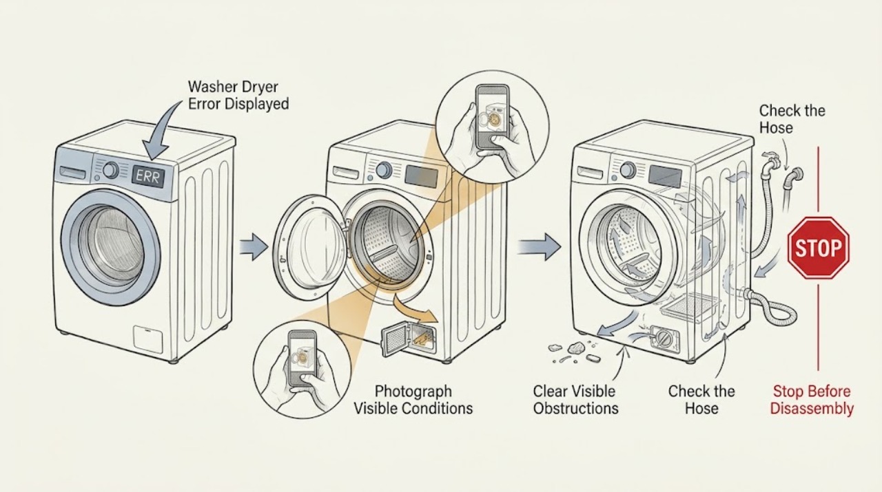 Washer Dryer Error Displayed