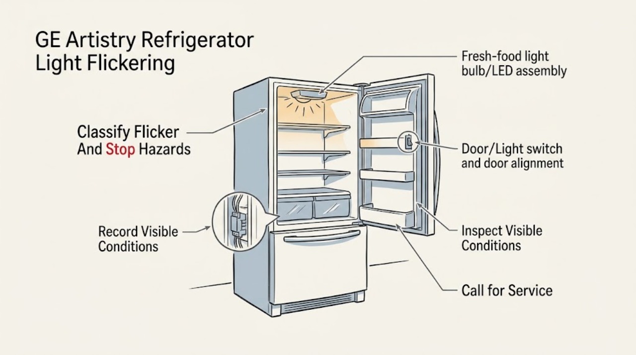 GE Artistry Refrigerator Light Flickering