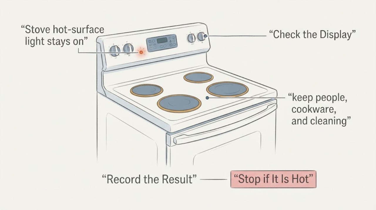 Stove hot-surface light stays on