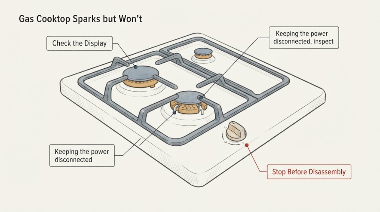 Gas Cooktop Sparks but Won't