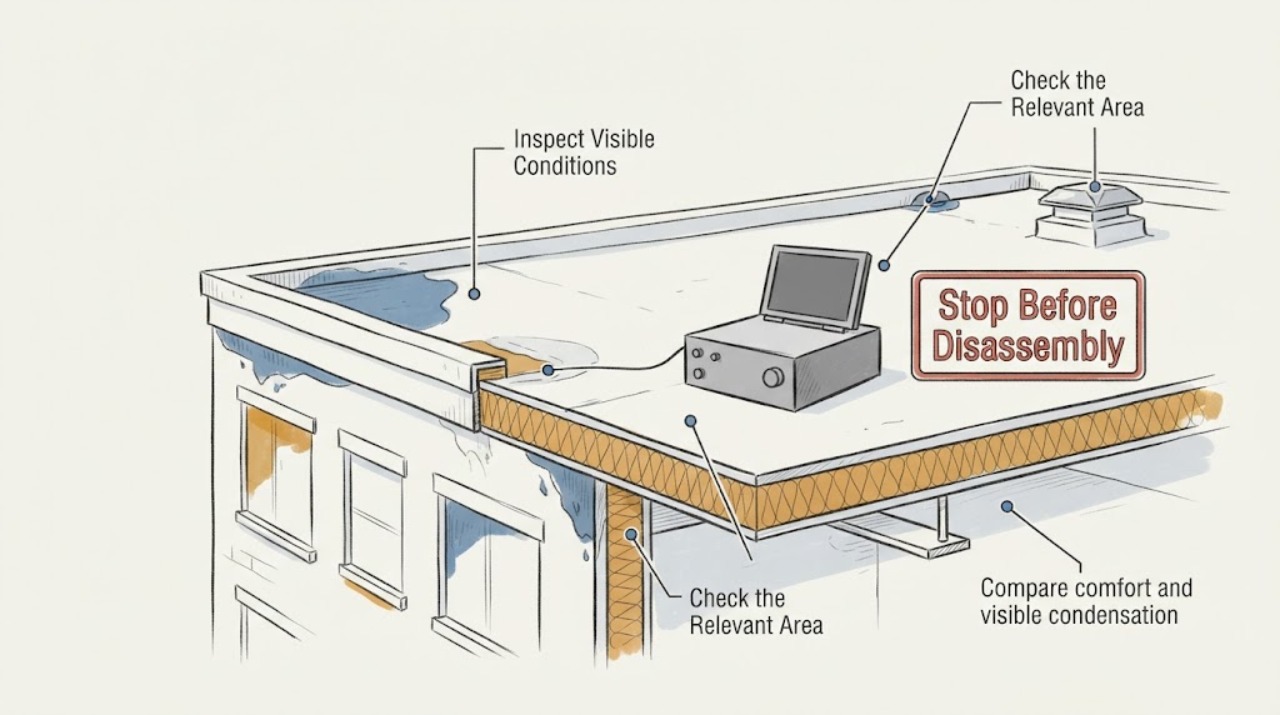 Flat roof insulation replacement needed