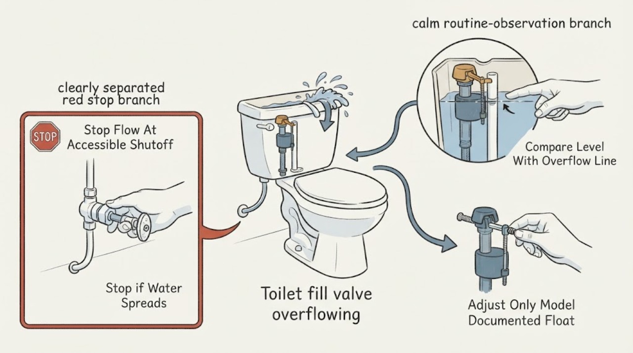 Toilet fill valve overflowing