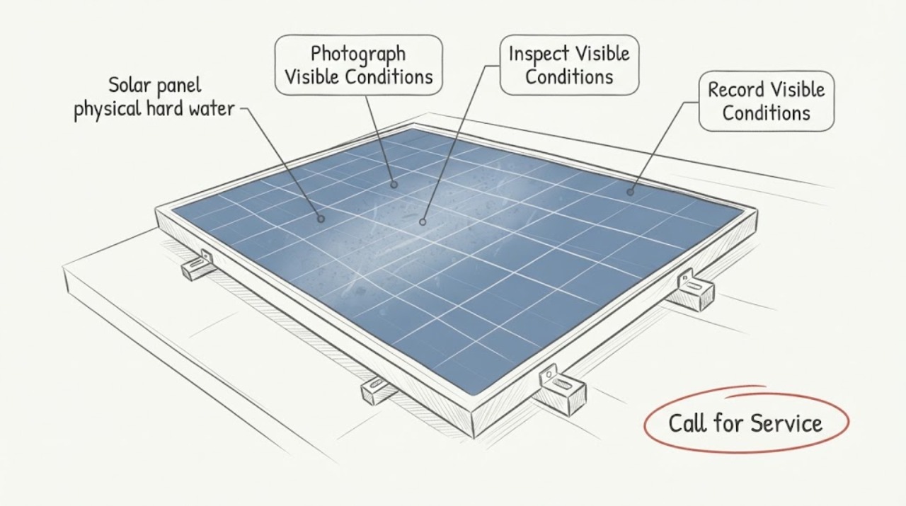 Solar panel physical hard water